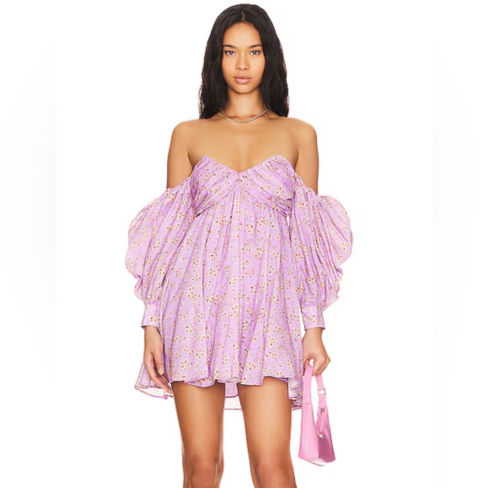 Bardot $179 Lani Floral Mini Dress in Lilac Mist